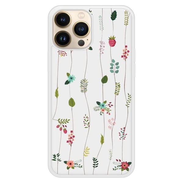 Siliconförstärkt plånbok med tryck kompatibel med Apple iPhone 13 Pro Max Blommotiv