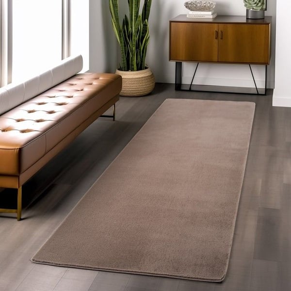 Modern matta för vardagsrum, sovrum, kök, mjuk, tvättbar, halkfri (Dimension: 120 cm rund - Färg: Mocca) Modern matta för vardagsrum, sovrum, kök, mjuk, tvättbar, halkfri (Dimension: 120 cm rund - Färg: Mocca)