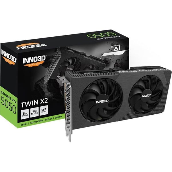 INNO3D - Grafikkort - NVIDIA RTX 5050 TWIN X2 - N50502-08D6-174071N - 8GB INNO3D - Grafikkort - NVIDIA RTX 5050 TWIN X2 - N50502-08D6-174071N - 8GB