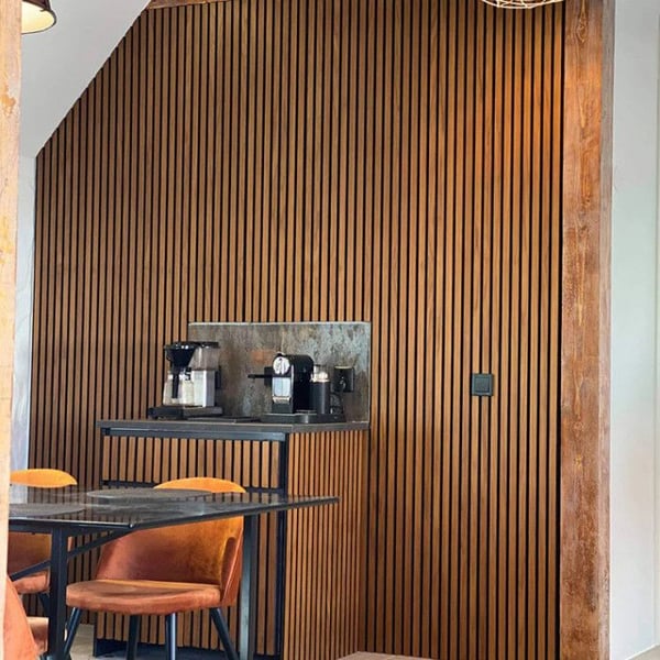 Dekorativa Akustikpaneler i MDF – Set om 4, Teak, 240x60cm