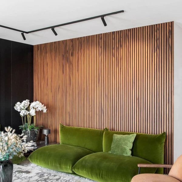 Dekorativa Akustikpaneler i MDF – Set om 4, Teak, 240x60cm