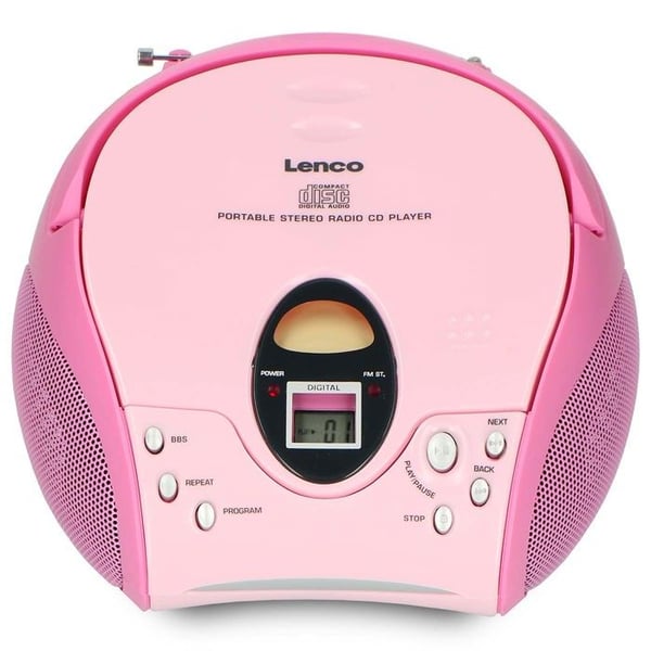 Lenco SCD-24 Rosa - Bärbar radio med CD-spelare - Rosa