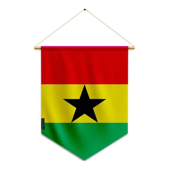Fanion – Ghanas flagga – 30 x 45 cm – Polyester – Att hänga – Pixelforma