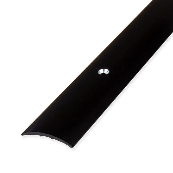 Tröskellist Alu anodiserad Svart L 28 mm H 1.5 mm Lång 1000mm Genomborrad