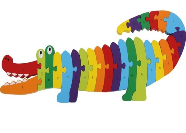 Small Foot - ABC Crocodile Puzzle - pussel, barnspel, träspel - Från 3 år