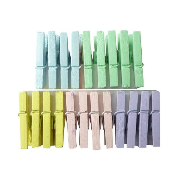 Klädnypor - Trä - Pastellfärger - Dekoration - 4,5 cm lång Klädnypor - Trä - Pastellfärger - Dekoration - 4,5 cm lång