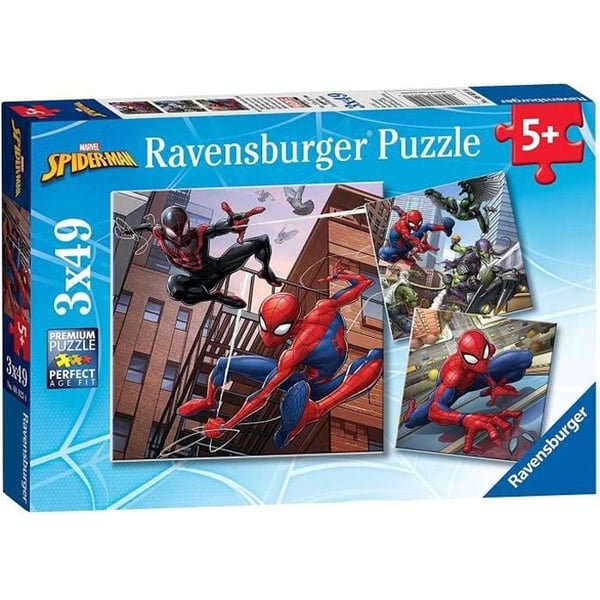 Spider-Man pussel 3x49 bitar - Ravensburger - För barn från 5 år och uppåt