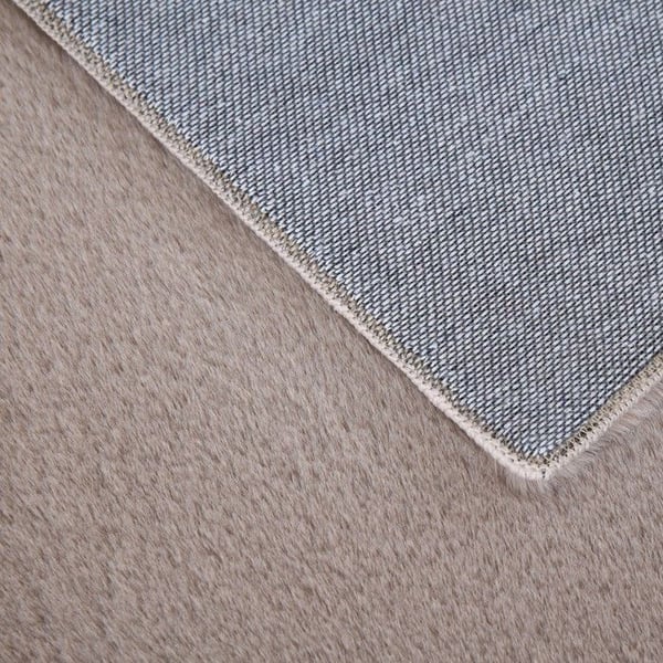 Matta - AYYILDIZ - Shaggy - Beige - 120x120 cm - Baksida i bomull - Långa hår