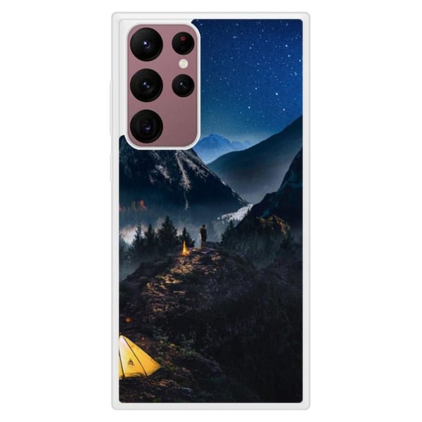 Coque i förstärkt silikon med tryck kompatibel med Samsung Galaxy S22 Ultra Endast i Berg.