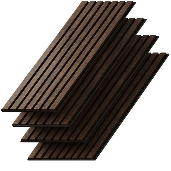 Dekorativa Akustikpaneler i MDF – Set om 4, Akacia, 240x60cm
