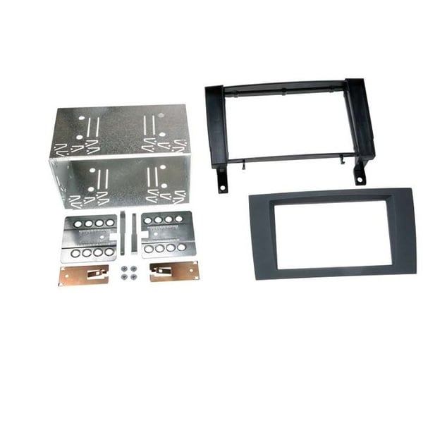 Soft touch 2-DIN frontadapter kompatibel med Mercedes SLK (R171) 2004 > svart