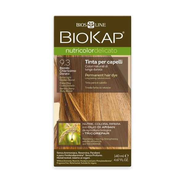 Ljus guldkastad toning 9.3 BIOKAP 140 ml BIO Ljus guldkastad toning 9.3 BIOKAP 140 ml BIO