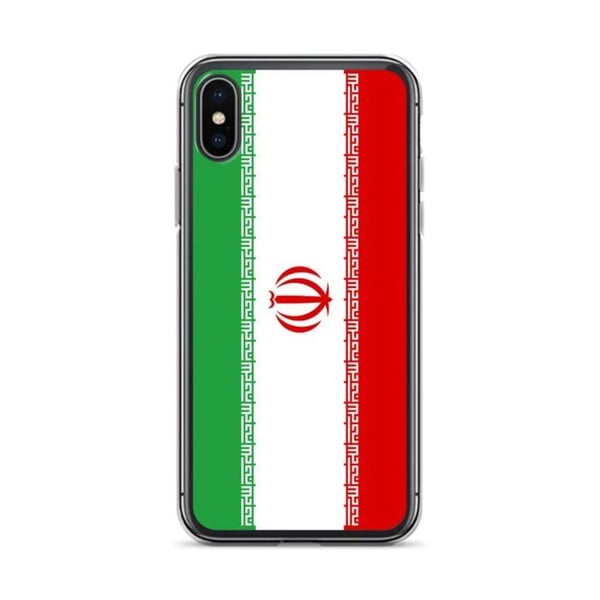 Mobilskal – Irans flagga – Kompatibel med iPhone X – Mjuk fodral – Slitstark och Stötabsorberande - Silikon - Pixelforma