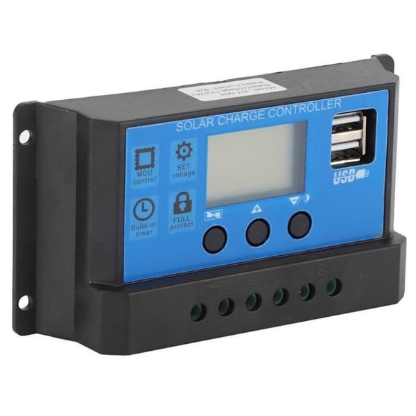 ESTINK solcontroller 30A Solcelle ladekontroller LCD 30 A Automatisk identifikation 12 V 24 V PWM kontrol