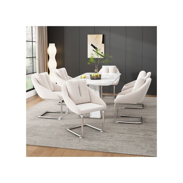 Ruokasali tuoli - MUVOE - Sametti - Beige - Ergonominen - 2 pakkausta