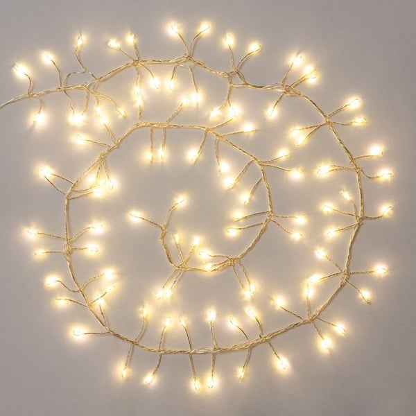 GHIRLANDA 100 MICROLED LINEARI LUCI BIANCO CALDO A BATTERIA