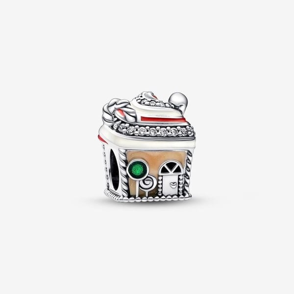 Charm - Pandora - Pepparkakshus 792363C01 - Metall - Röd - Blandat
