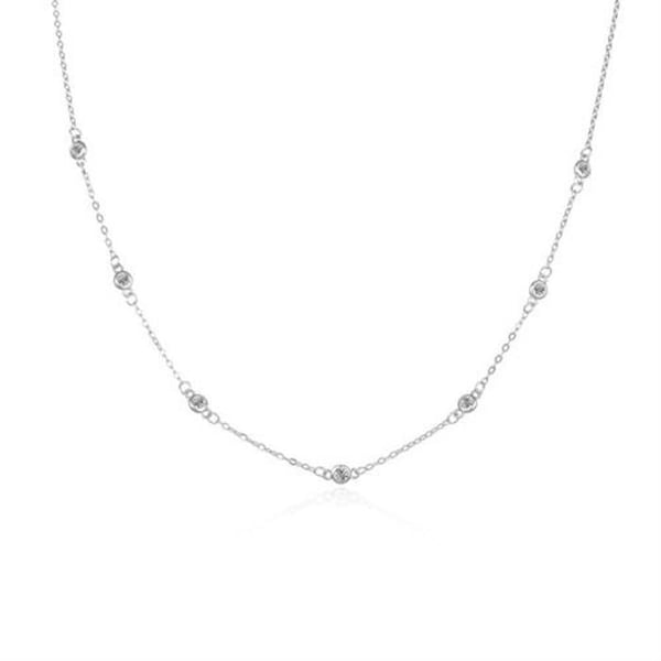 Halsband - AGATO - AGS1544/47 - Silver 925 - Kubisk Zirkon - Längd 42 cm + 5 cm förlängning