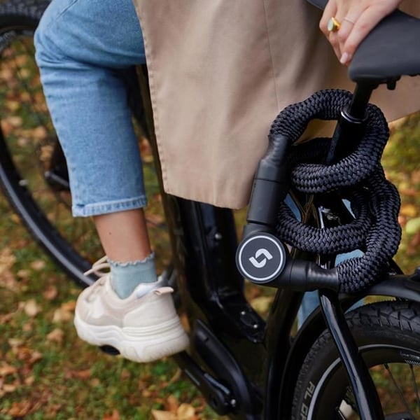 Cykellås kedja - Serea Swift - Låsning med smartphone NFC utan batteri - Stål Ø6 mm - 100 cm - Svart