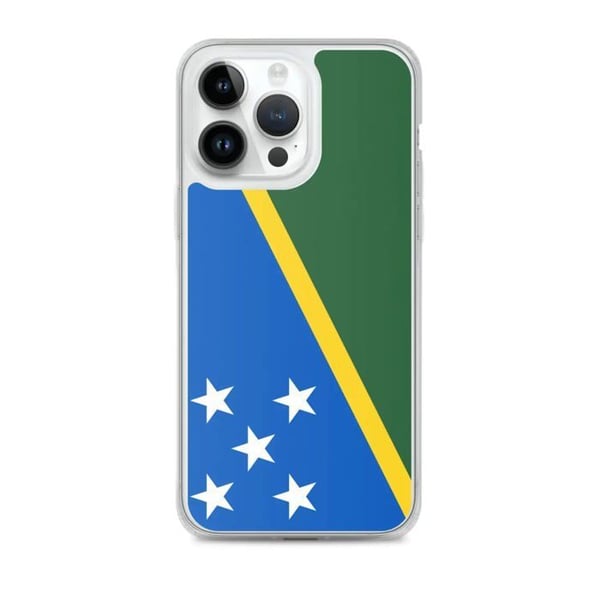 Mobilskal – Flagga Salomonöarna – Kompatibel med iPhone 14 Pro Max – Mjuk Fodral – Slitstark och Stöttålig – Silikon – Pixelforma