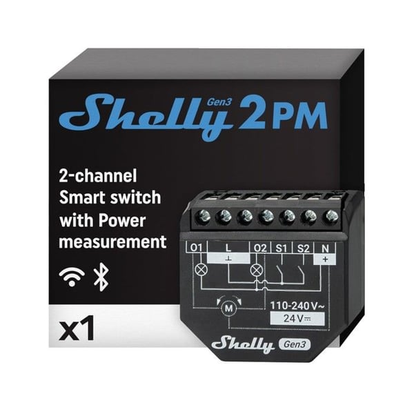 Shelly 2PM Gen3 Automatiseringsmodul