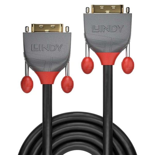 DVI-D Dual Link-kabel - LINDY - Anthra Line - 7,5 m - 24 karat guld - Trippel skärmad - 28AWG