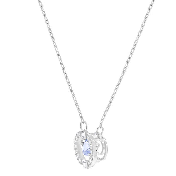 Collier - Swarovski - 5279425 - Rhodium-belagte metal - Cirkulært vedhæng - Hvide og blå krystaller