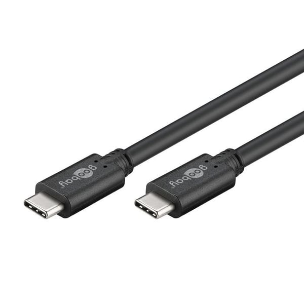 USB-C-kabel - Goobay - 3 m - Snabbladdning 60 W - Överföring 5 Gbps - Svart