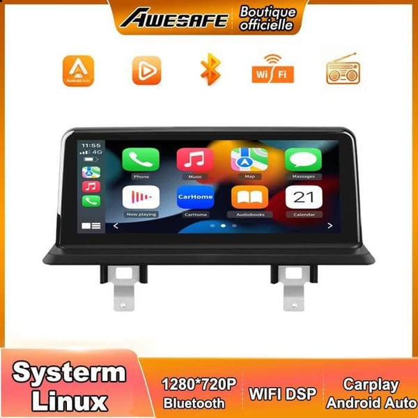 AWESAFE Autoradio Android 13 för BMW 1 Serie E81 E82 E87 E88 (2006-2011) med 8.8'' skärm Carplay Android Auto WIFI (Inget system)