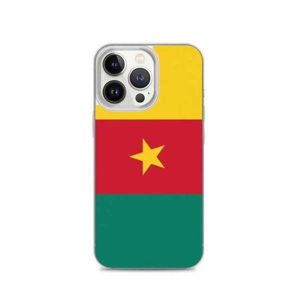 Mobilskal – Kameruns flagga – Kompatibel med iPhone 13 Pro – Mjuk fodral – Slitstark och stötresistent - Silikon - Pixelforma
