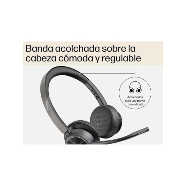 Headset - Bluetooth - trådlöst, trådbundet - USB-A, USB-A via Bluetooth-adapter - HP Inc. - Poly Voyager 4320-M - Headset
