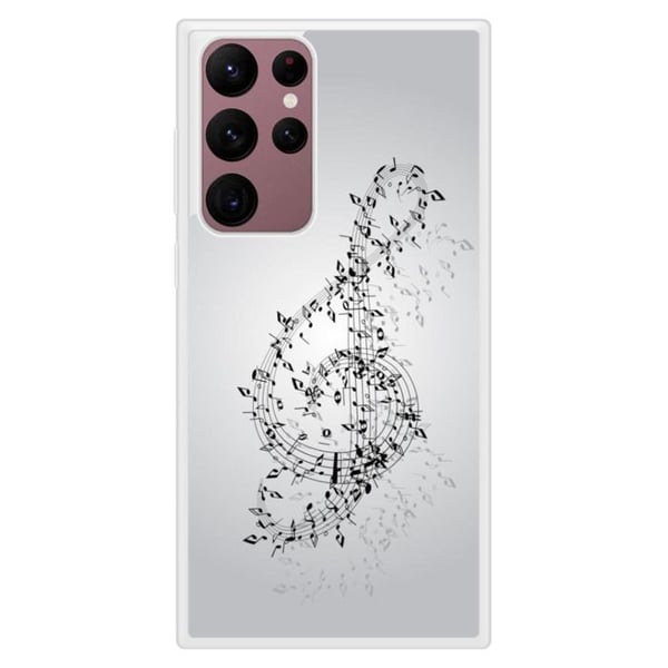 Siliconfodral med förstärkning, tryckt, kompatibel med Samsung Galaxy S22 Ultra Vals av anteckningar