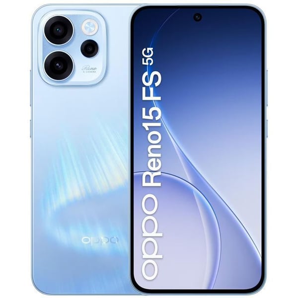 Smartphone 5G - OPPO Reno15 FS - 8GB RAM - 512GB - Blå Aurore - Ultra bredvinklet selfie-kamera 50 MP - 6500 mAh