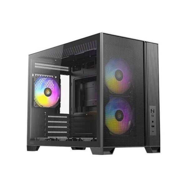 Antec FLUX M Micro ATX ARGB Frontal nätverkskåpa med härdat glas