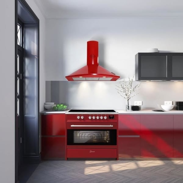 Induktionshäll - GURARI - E 913 R+GCH 046 RD - Röd - 90 cm - 5 induktionszoner