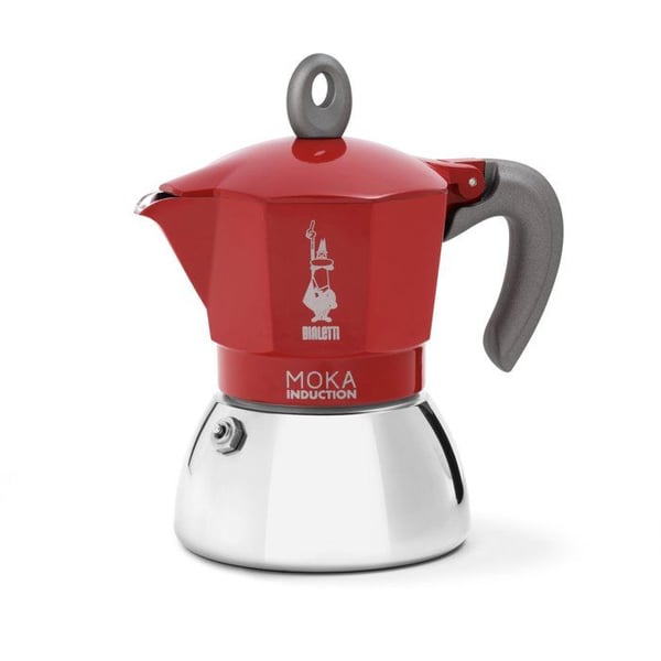 Italiensk kaffebryggare - BIALETTI - MOKA Induktion - 4 koppar - 150 ml - Röd