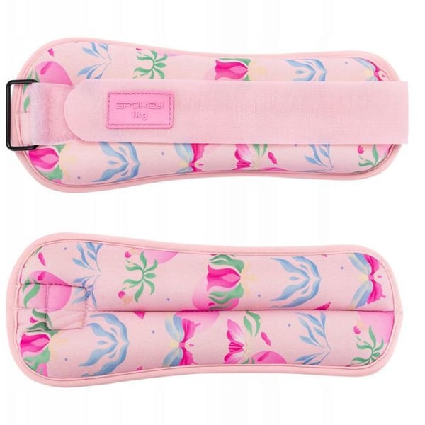 Vægt til ankler og håndled - SPOKEY - THE BLOOM FORM - 2x1 kg - Rosa - Justerbar
