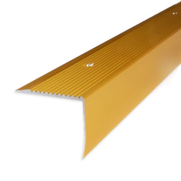 PROVISTON Trappsteg 42 x 50 x 2500 mm Trappsteg Vinkelprofil Trappvinkel Kombinerad Aluminium anodiserad guld med hål