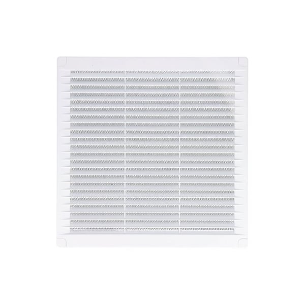 Kvadratisk Ventilationsgaller Med Proppar Och Myggnät 250x250x7mm Vit Abs Kvadratisk Ventilationsgaller Med Proppar Och Myggnät 250x250x7mm Vit Abs