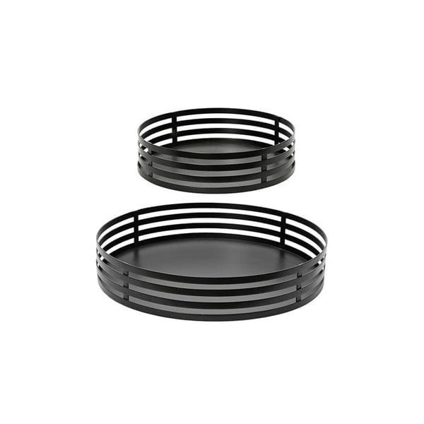 Set av svarta järnbrädor ø38 och ø28 cm, 2 stycken