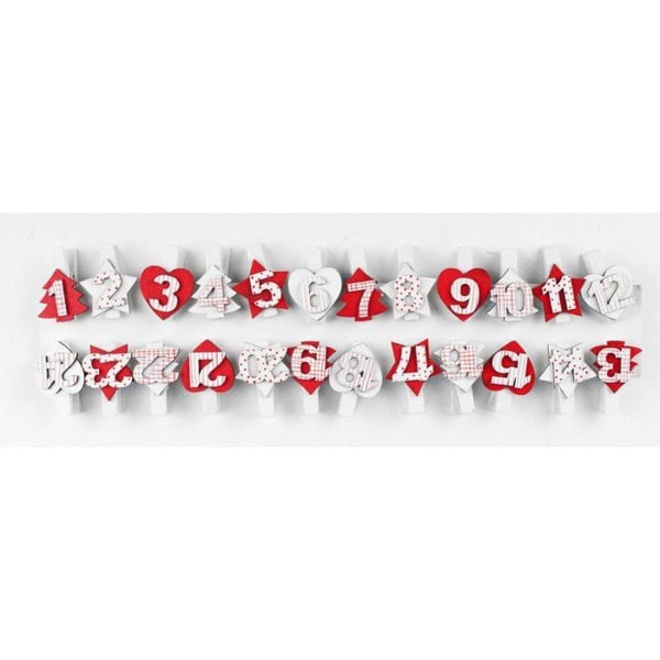 MégaCréa DIY - Klammer för Adventskalender Jul 3,5 cm