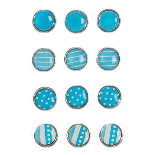 Graine Créative - Mini epoxymagnet Ø12mm Blå 12 stycken