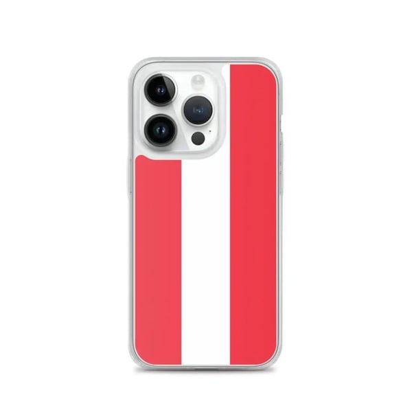 Telefonfodral - PIXELFORMA - iPhone 14 Pro - Österrikes flagga - Mjuk - Transparent