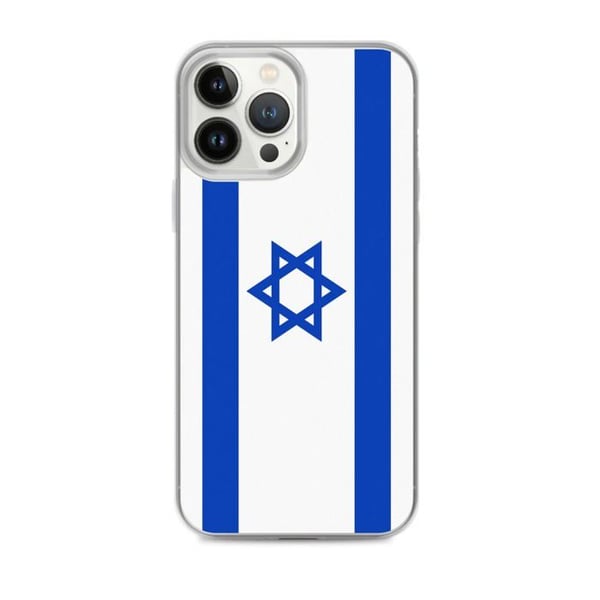 Telefonfodral – Israels flagga – Kompatibel med iPhone 13 Pro Max – Mjuk skal – Slitstark och stötresistent - Silikon - Pixelforma