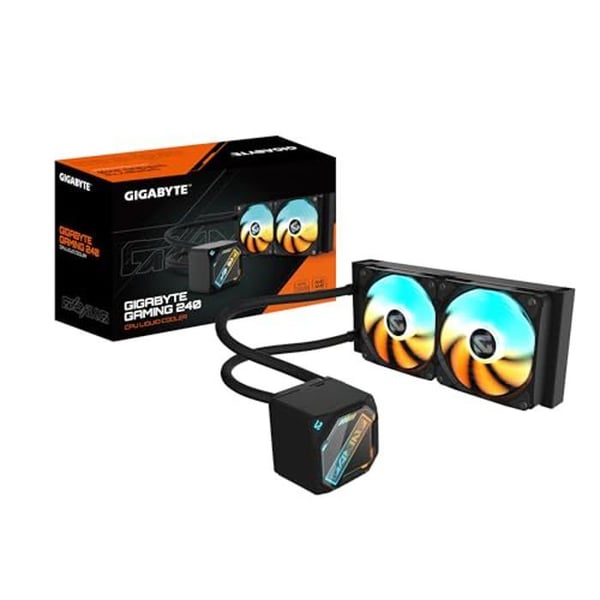 GIGABYTE Gaming 240 Vattenkylare för CPU - 2x120mm ARGB-fläktar, skjutmekanism, Daisy-Chain