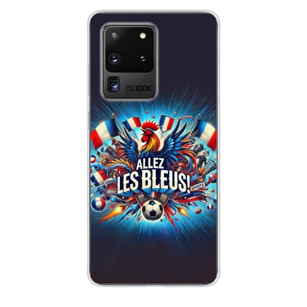 1001Coques - Silikonfodral kompatibelt med Samsung Galaxy S20 Ultra - Motiv allez les bleus - Originaldesign tryckt i Frankrike