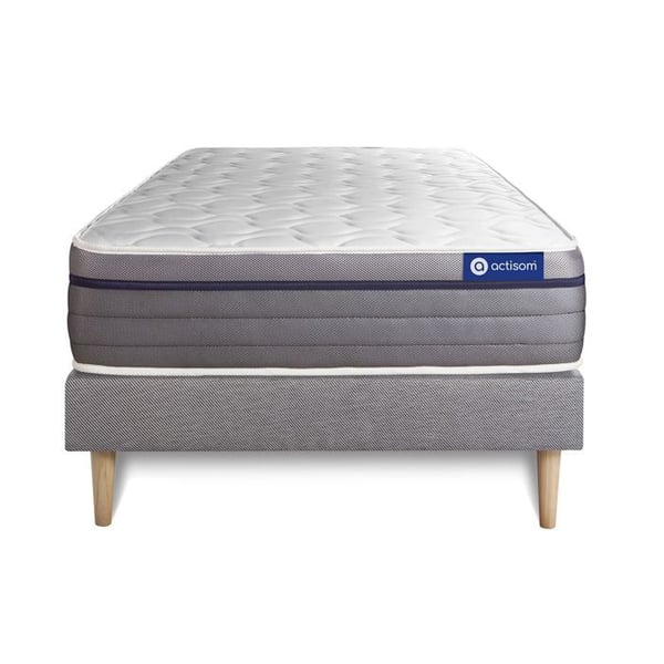 Sängset Madrass Sängbotten 90x200 cm - Grå Sängbotten (i kit) - Actiflex Zen