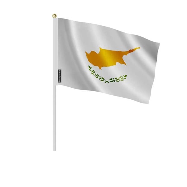 Mini-flagga set – Cypern – 14 x 21 cm – Att hålla i handen – Polyester - 100 stycken – Pixelforma
