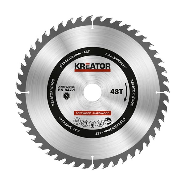 Kréator cirkelsågblad 250 mm 48 tänder