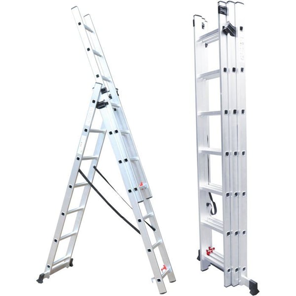 Stege 3 delar - FIELDMANN - FZZ 4307 - 3x7 steg - Aluminium - Säker